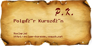 Polgár Kurszán névjegykártya